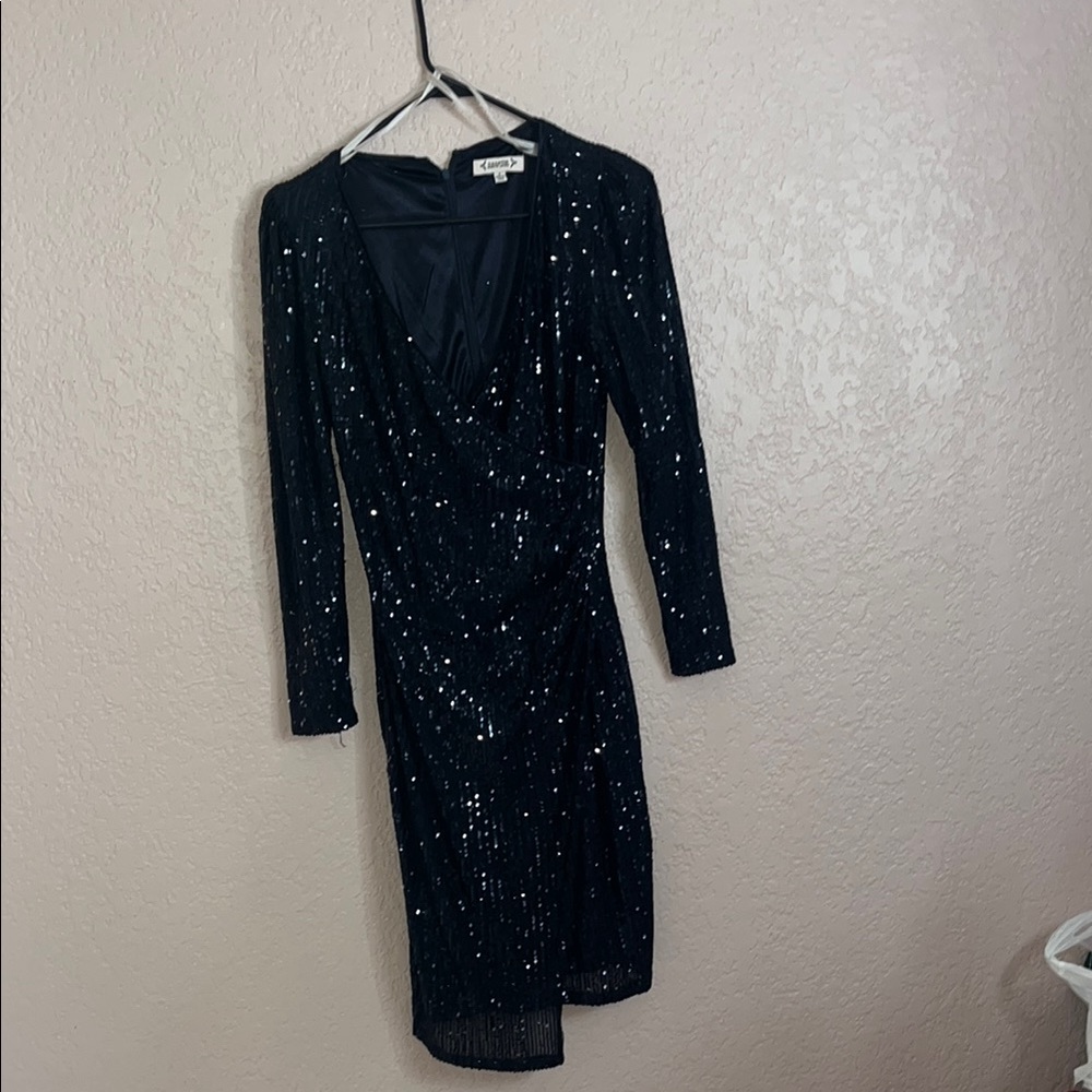 Elegant Black Sequin Dress